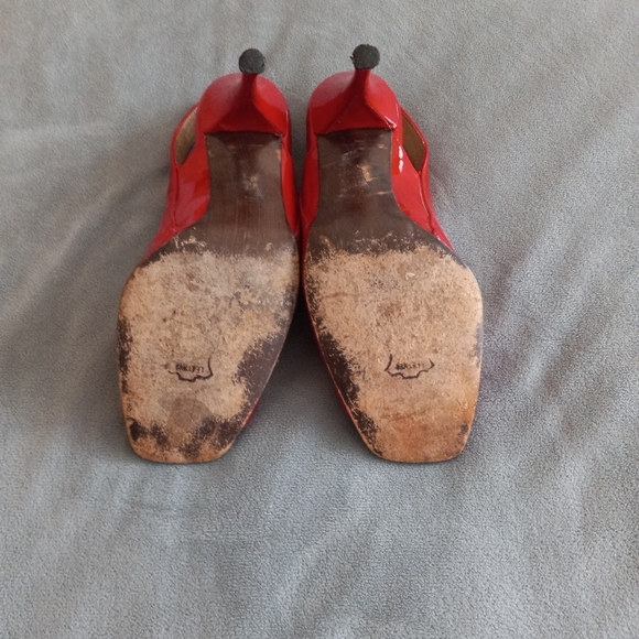 Stuart Weitzman red heel open toe shoe - Picture 3 of 7